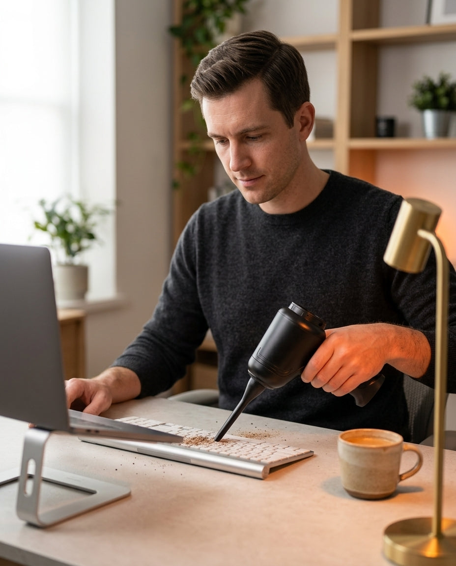 Mini-Handstaubsauger und Luftbläser – kabellose Reinigung für Tastatur, Technik und Auto – Produktbild 2