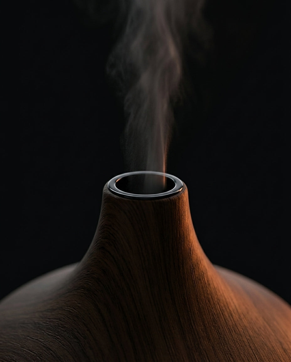 Aroma Diffuser mit Farblicht – Ultraschall-Vernebelung in Holzoptik für einen ruhigeren Raum – Produktbild 4