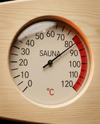 Sauna-Thermometer und Hygrometer aus Holz – Hitze und Feuchte auf einen Blick – Produktbild 5
