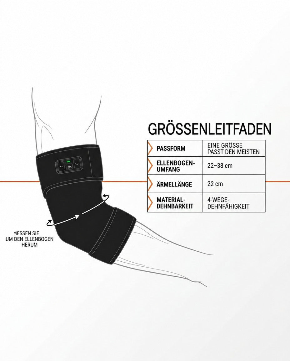 Ellenbogenbandage mit Wärme und Massage – einstellbar und kabellos – Produktbild 7