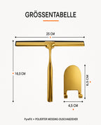 Duschabzieher aus Messing mit Wandhalterung – streifenfreies Glas für Dusche und Spiegel – Produktbild 9