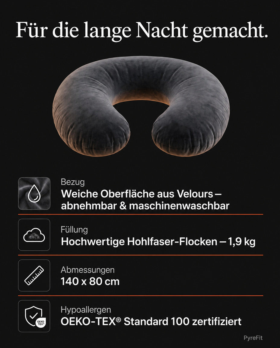 Seitenschläferkissen in U-Form – Ganzkörperkissen für erholsamen Schlaf und Schwangerschaft – Produktbild 6