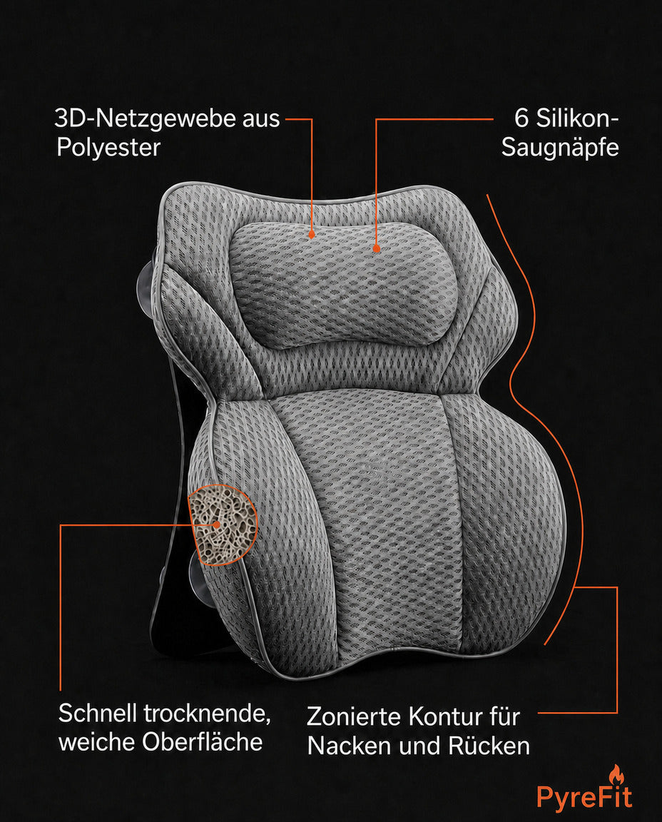 Badewannenkissen für Rücken und Nacken – Auflage mit starkem Saugnapf und schnelltrocknendem Mesh – Produktbild 8