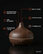 Aroma Diffuser mit Farblicht – Ultraschall-Vernebelung in Holzoptik für einen ruhigeren Raum – Produktbild 10