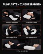 Seitenschläferkissen aus Memory Foam – V-Form für Kopf, Nacken und Beine – Produktbild 11