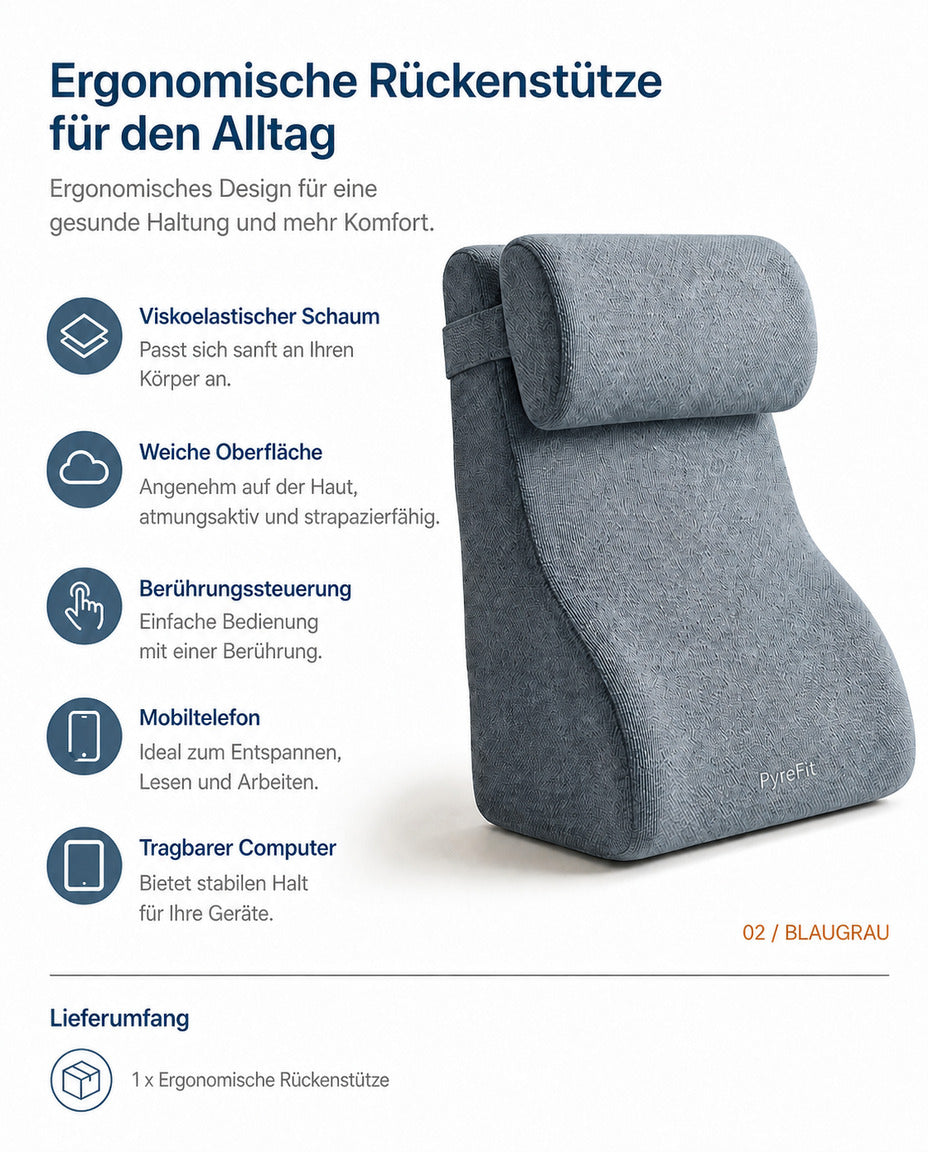 Keilkissen mit abnehmbarer Kopfstütze – aufrechtes Sitzen und Lesen im Bett – Produktbild 9