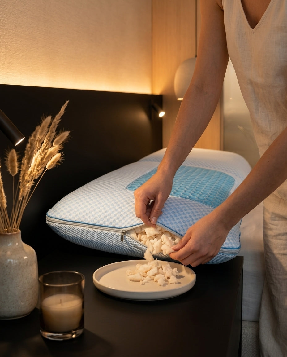 Memory-Foam-Kissen mit anpassbarer Füllung – individuelle Höhe für erholsamen Schlaf – Produktbild 11