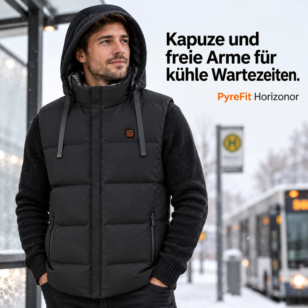 PyreFit Horizonor – Kapuze und freie Arme für kühle Wartezeiten.