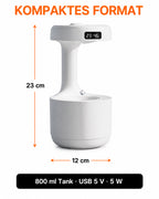 Luftbefeuchter mit Tropfeneffekt und LED-Uhr – Produktansicht 6
