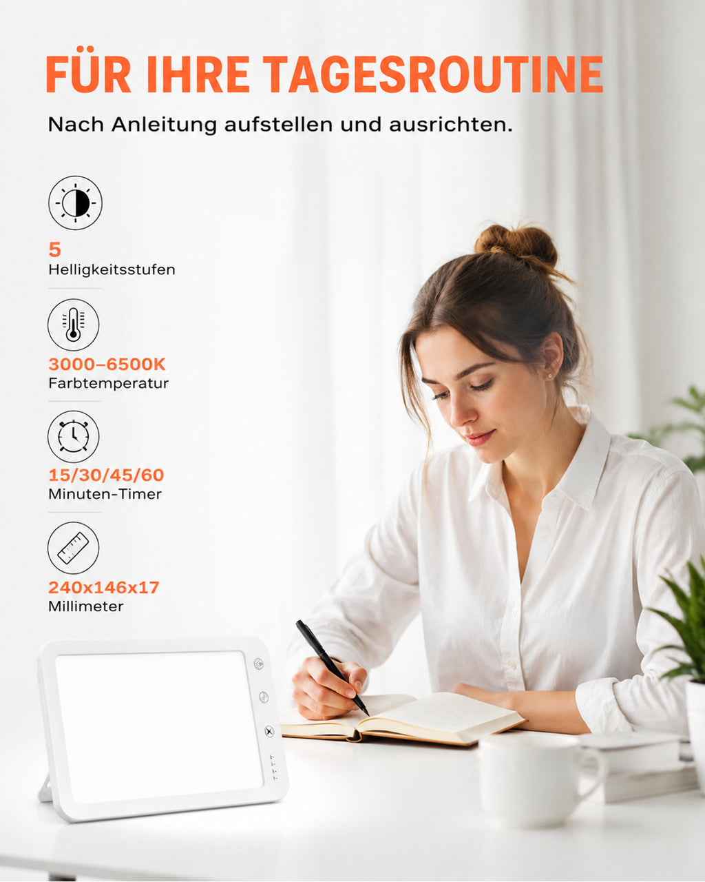 Tageslichtlampe JSK-30 mit Timer – Produktansicht 3