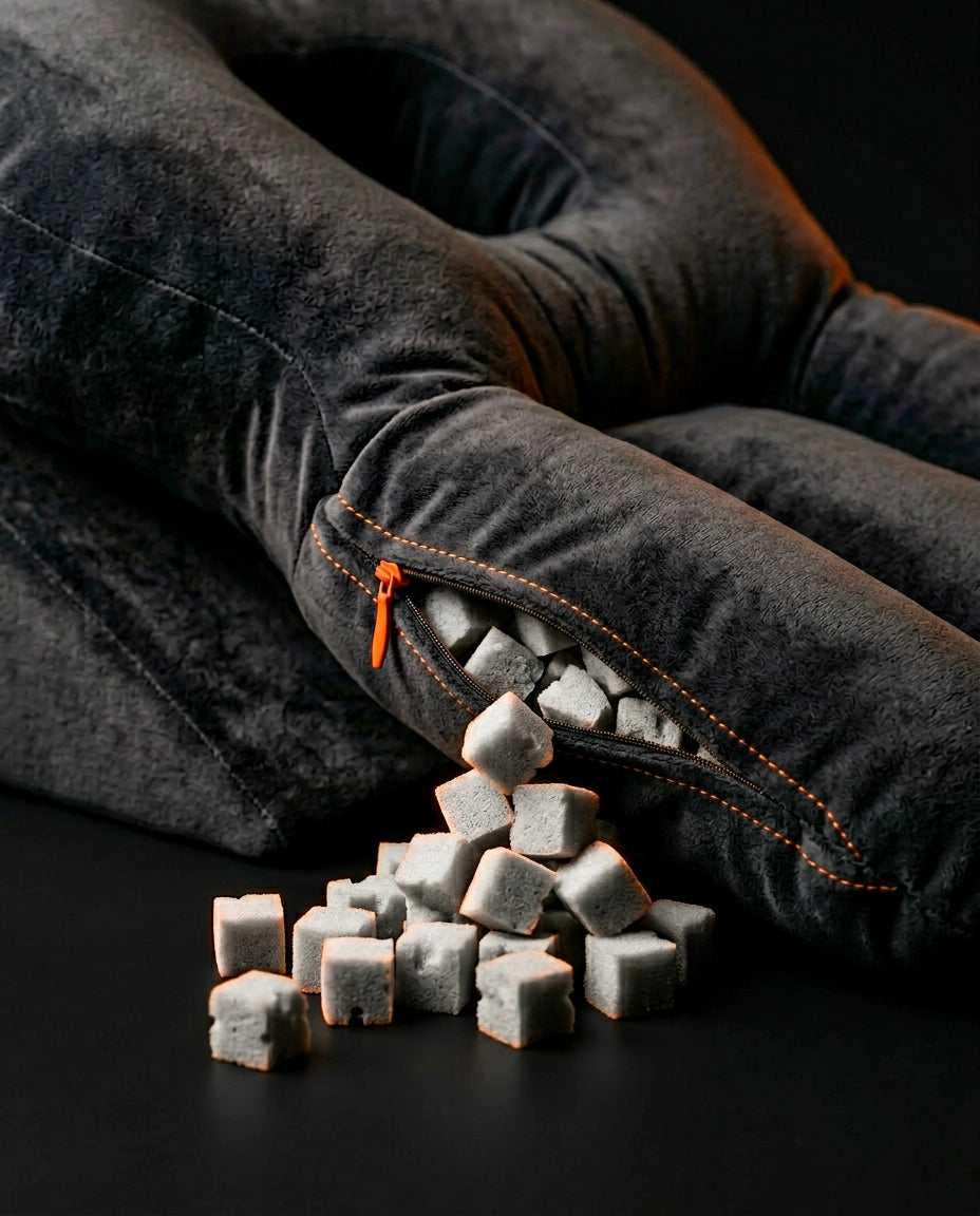 Bauchschläferkissen mit verstellbarer Füllung – Memory Foam für druckfreies Liegen – Produktbild 5