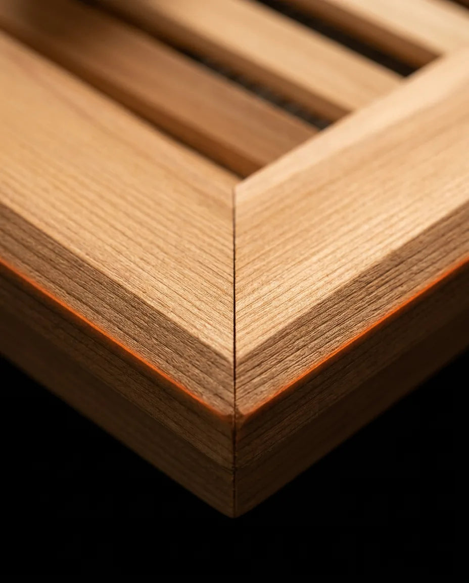 Sauna-Lüftungsventil aus Saunaholz – regulierbare Belüftung mit Schieber – Produktbild 6