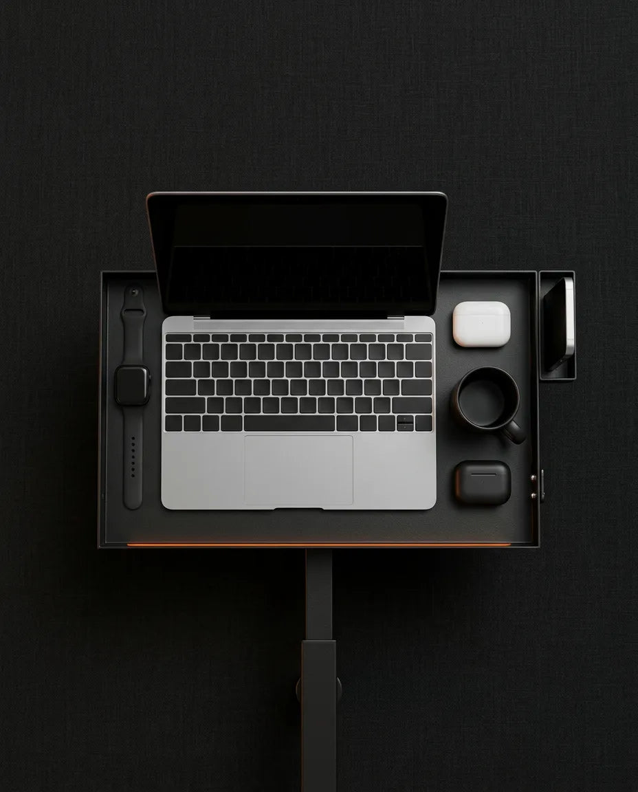 Betttablett zum Anklemmen – platzsparende Ablage für Laptop, Handy und Getränke – Produktbild 7