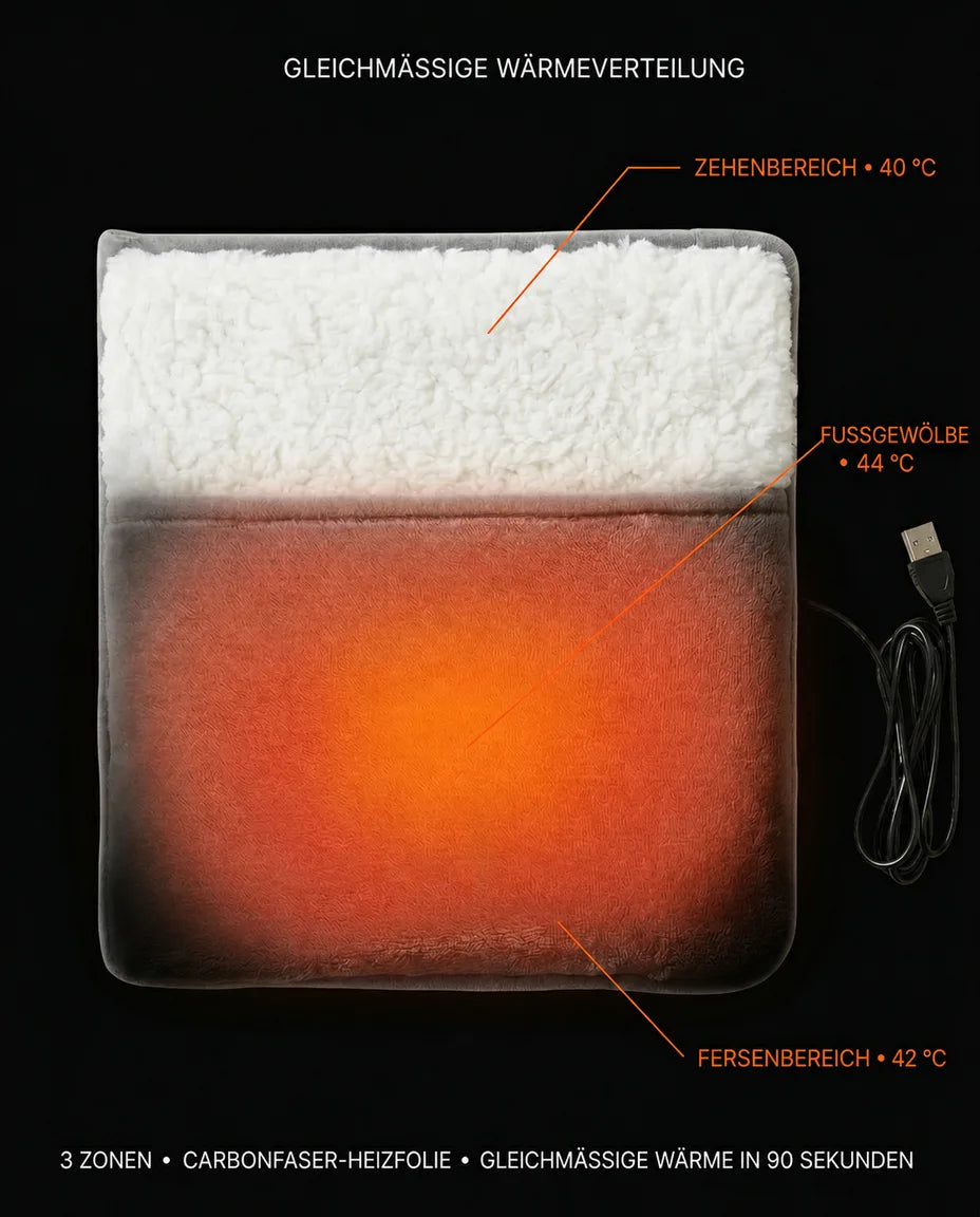 Elektrischer Fusswärmer mit Sherpa-Futter – wohlige Wärme für beide Füsse am Schreibtisch – Produktbild 9