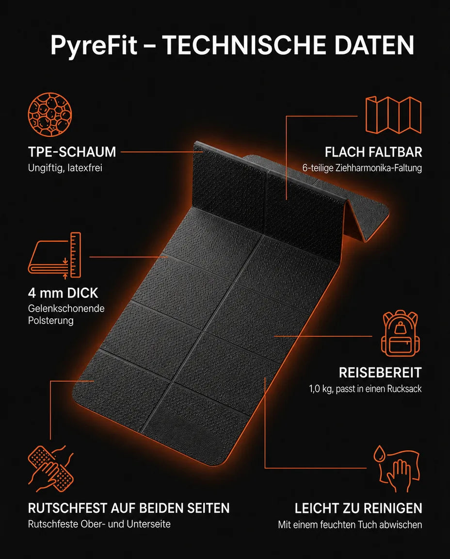 Reise-Yogamatte faltbar – rutschfeste TPE-Matte für Hotel, Park und unterwegs – Produktbild 8