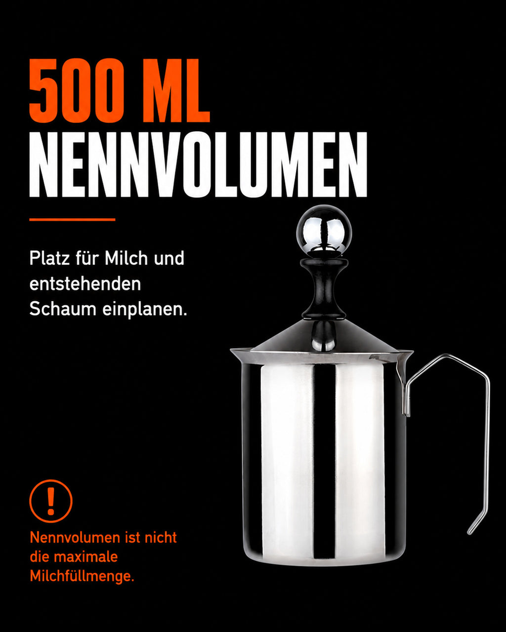 Manueller Milchaufschäumer aus Edelstahl – Produktansicht 5