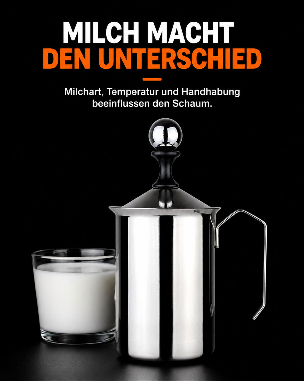 Manueller Milchaufschäumer aus Edelstahl – Produktansicht 10