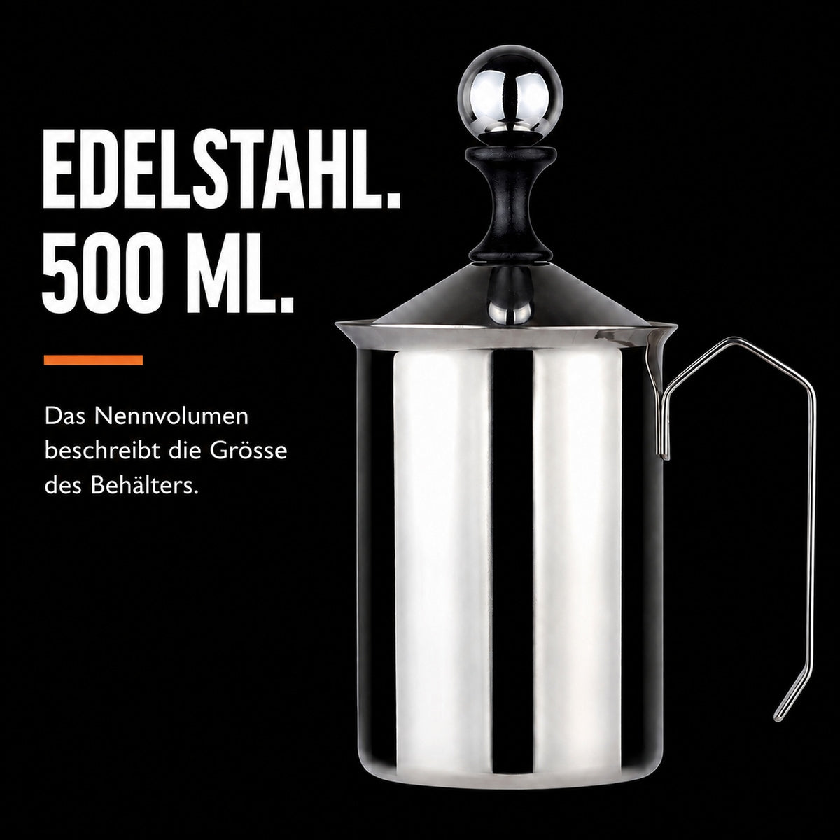 Edelstahlbehälter mit 500 ml Nennvolumen