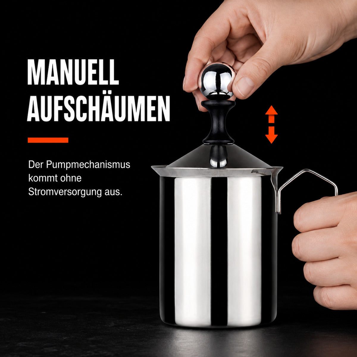 Manueller Milchaufschäumer aus Edelstahl – Produktdetails 3