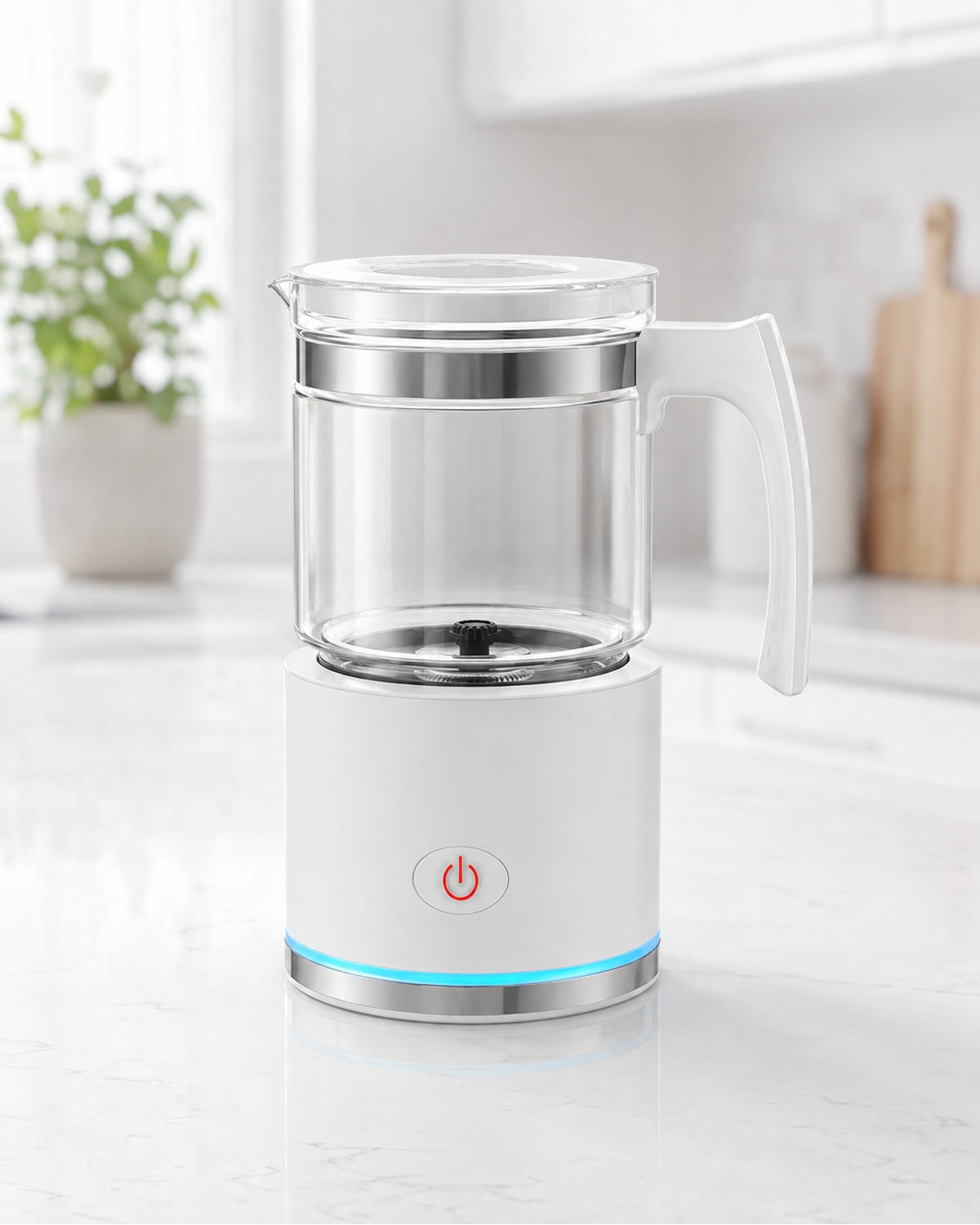 Milchaufschäumer mit Glasgefäss und Basis – Produktbild 10