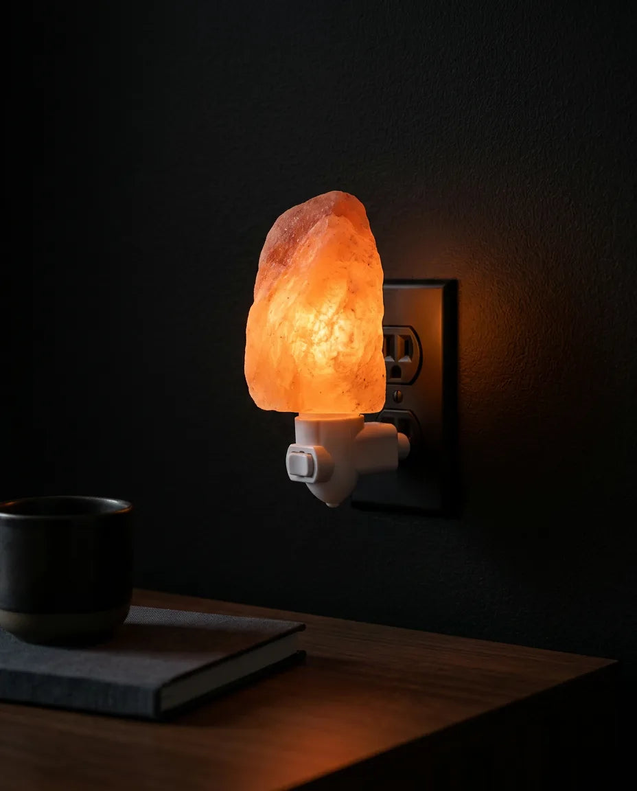 Salzlampe aus Himalaya-Salz – warmes Ambientelicht für Schlafzimmer und Leseecke – Produktbild 2