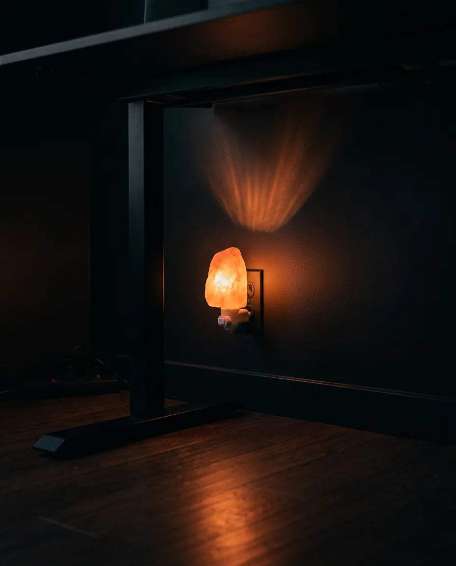 Salzlampe aus Himalaya-Salz – warmes Ambientelicht für Schlafzimmer und Leseecke – Produktbild 3