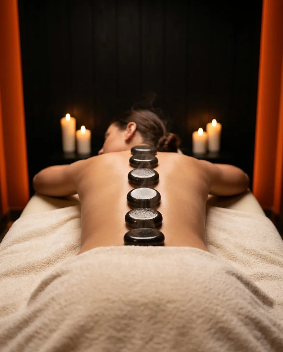 Hot-Stone-Massage-Set mit Natursteinen – Wärmemassage für einen Spa-Abend zuhause – Produktbild 2