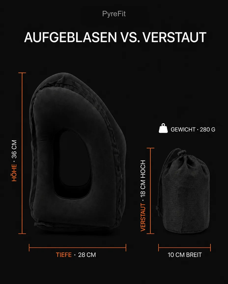 Nackenkissen fürs Flugzeug – aufblasbar mit einstellbarer Festigkeit für Reisen – Produktbild 8