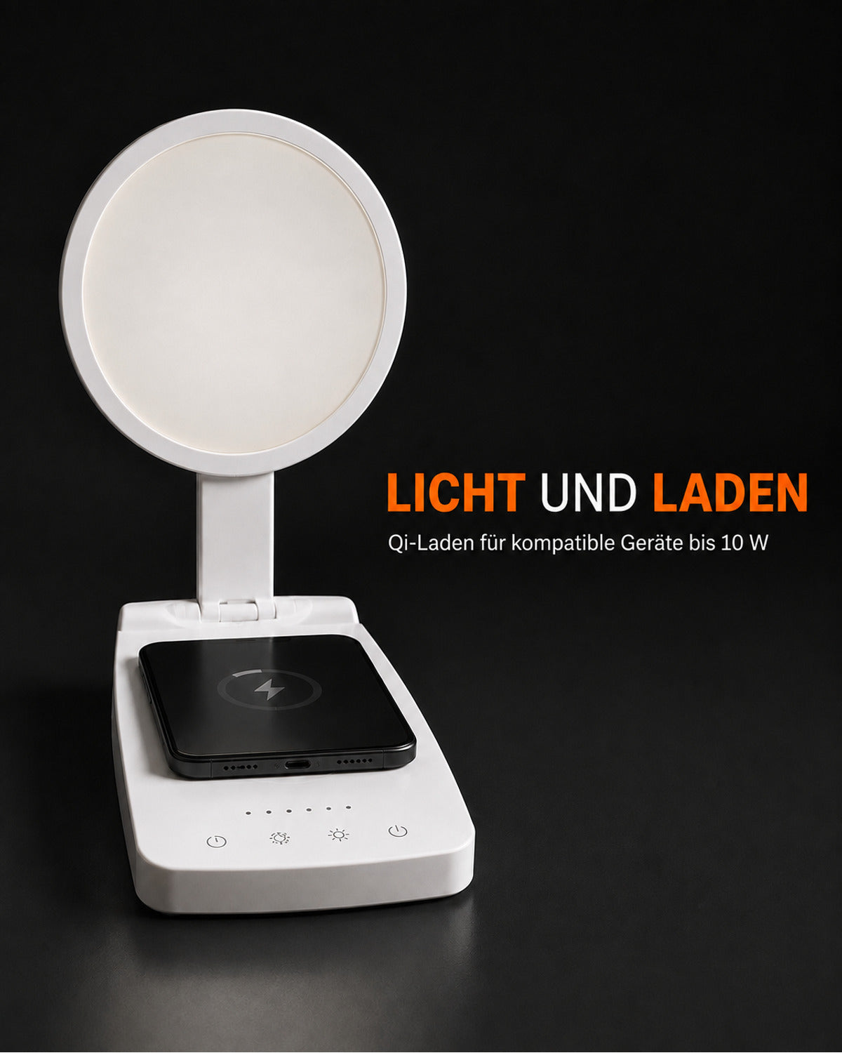 Tageslichtlampe mit Qi-Ladefläche – Produktansicht 2