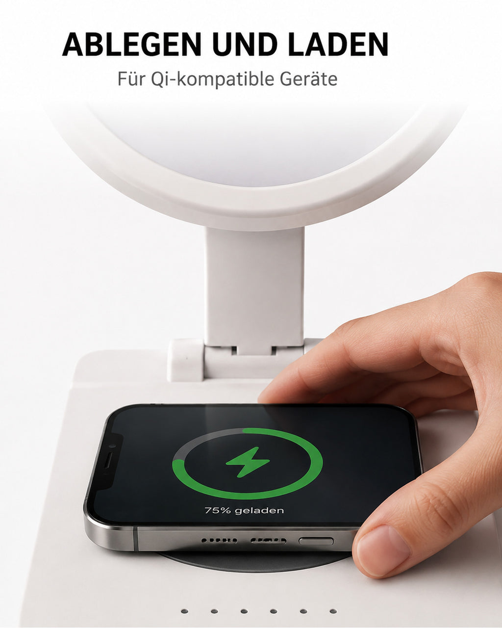 Tageslichtlampe mit Qi-Ladefläche – Produktansicht 5