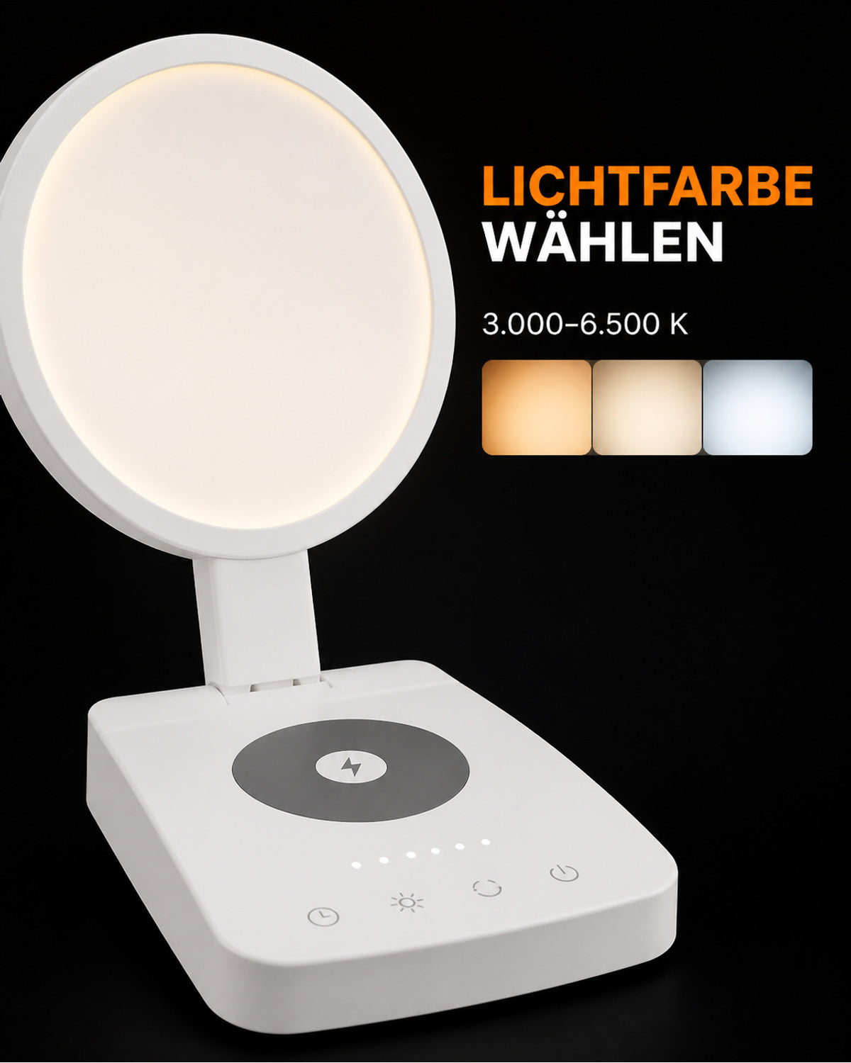 Tageslichtlampe mit Qi-Ladefläche – Produktansicht 7