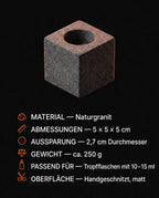 Aufbewahrung für ätherische Öle aus Granit – skulpturaler Halter für Sauna und Spa – Produktbild 8
