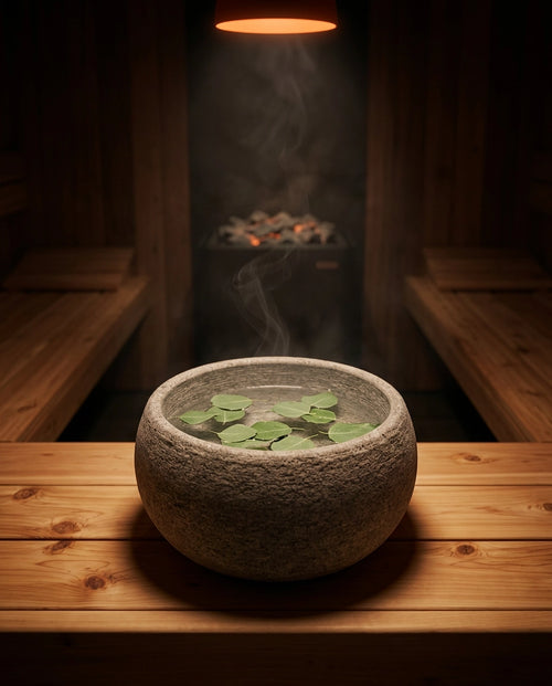 Aromaschale aus Naturstein für die Sauna – für ätherische Öle und Aufgüsse – Produktbild 2