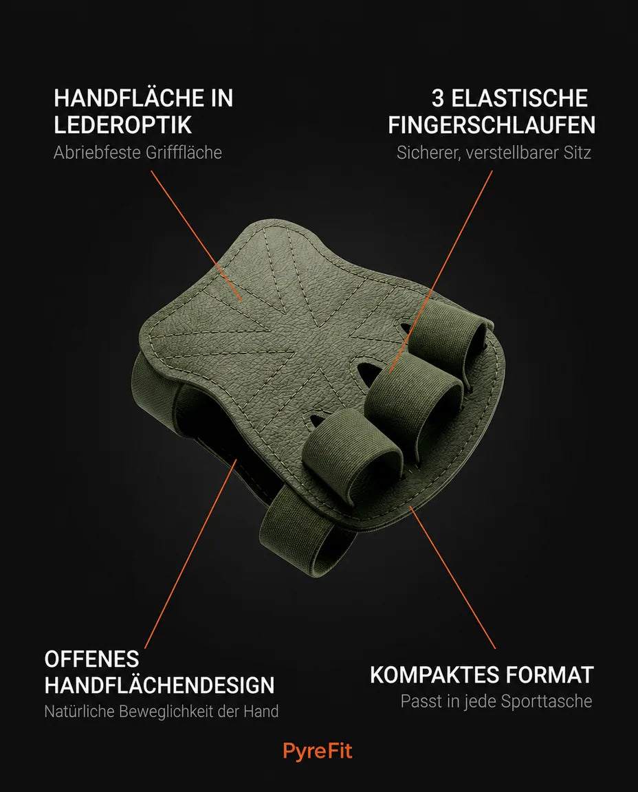 Griffpolster mit Fingerschlaufen – Handflächenschutz für Klimmzüge und Kreuzheben – Produktbild 7
