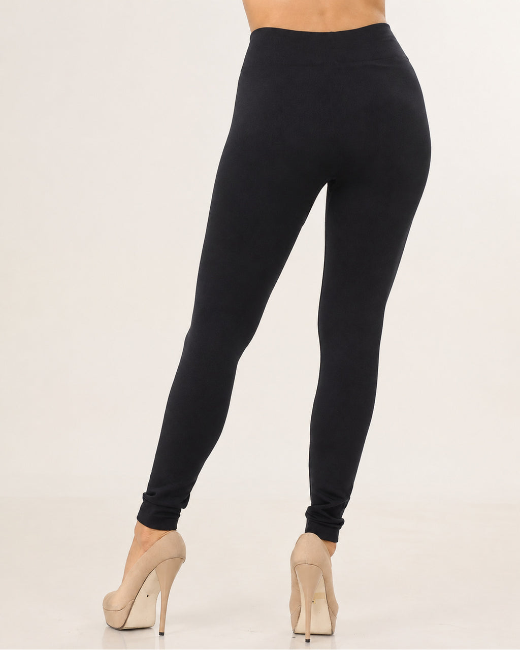 Schwarze Leggings mit Fleece-Innenseite – Produktansicht 1