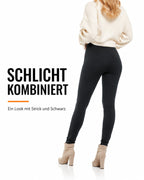 Schwarze Leggings mit Fleece-Innenseite – Produktansicht 3