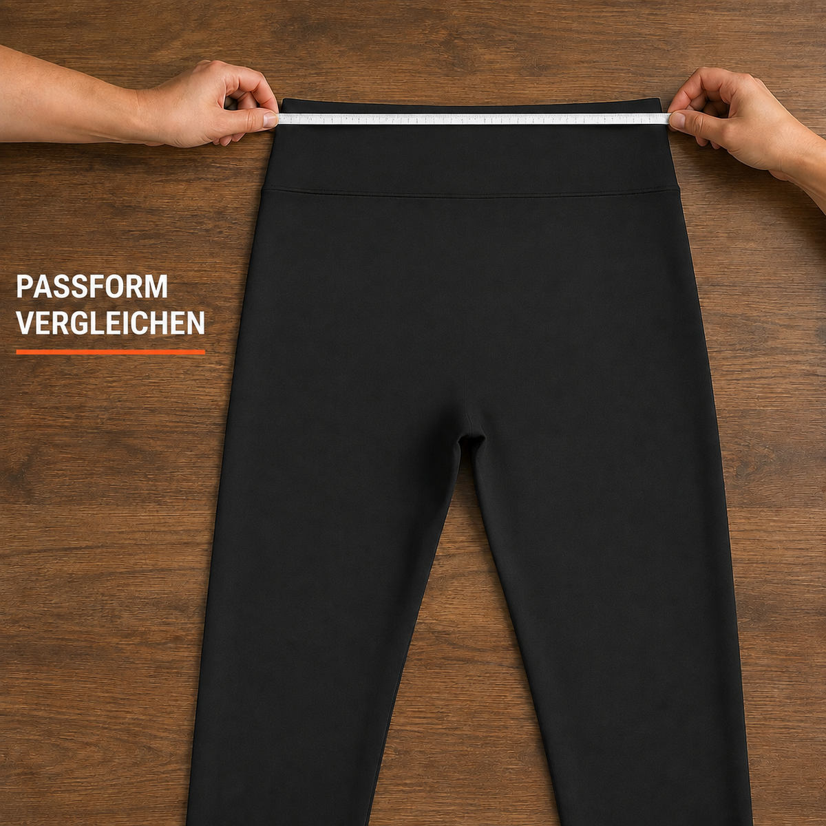 Schwarze Leggings mit Fleece-Innenseite – Detail 4
