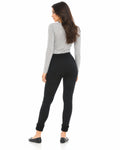 Schwarze Fleece-Leggings mit Revers – Produktansicht