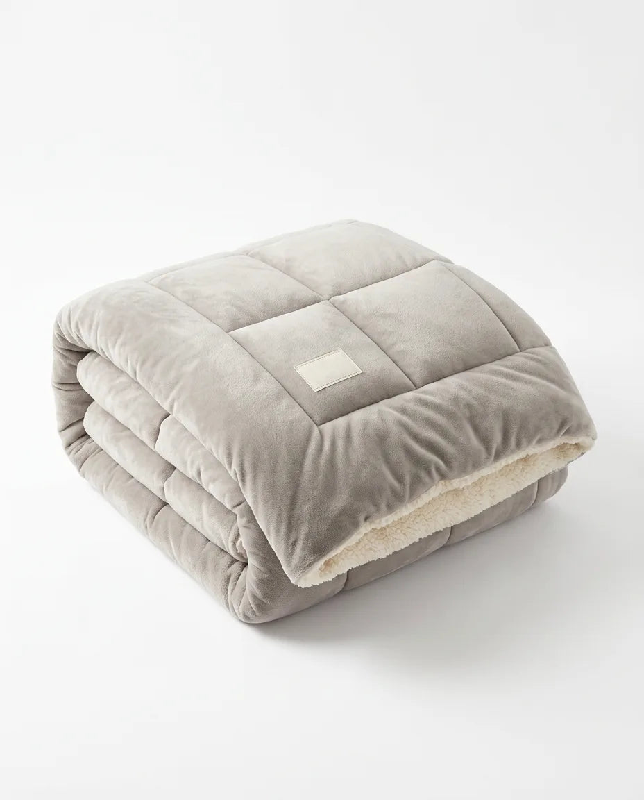 Kuscheldecke aus Lammfleece – wärmende Winterdecke zum Wenden für Bett und Sofa – Produktbild 9