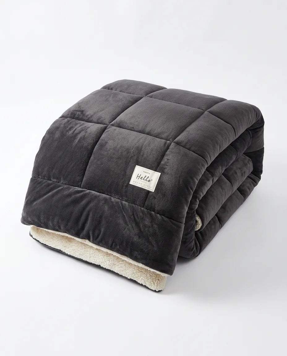 Kuscheldecke aus Lammfleece – wärmende Winterdecke zum Wenden für Bett und Sofa – Produktbild 10
