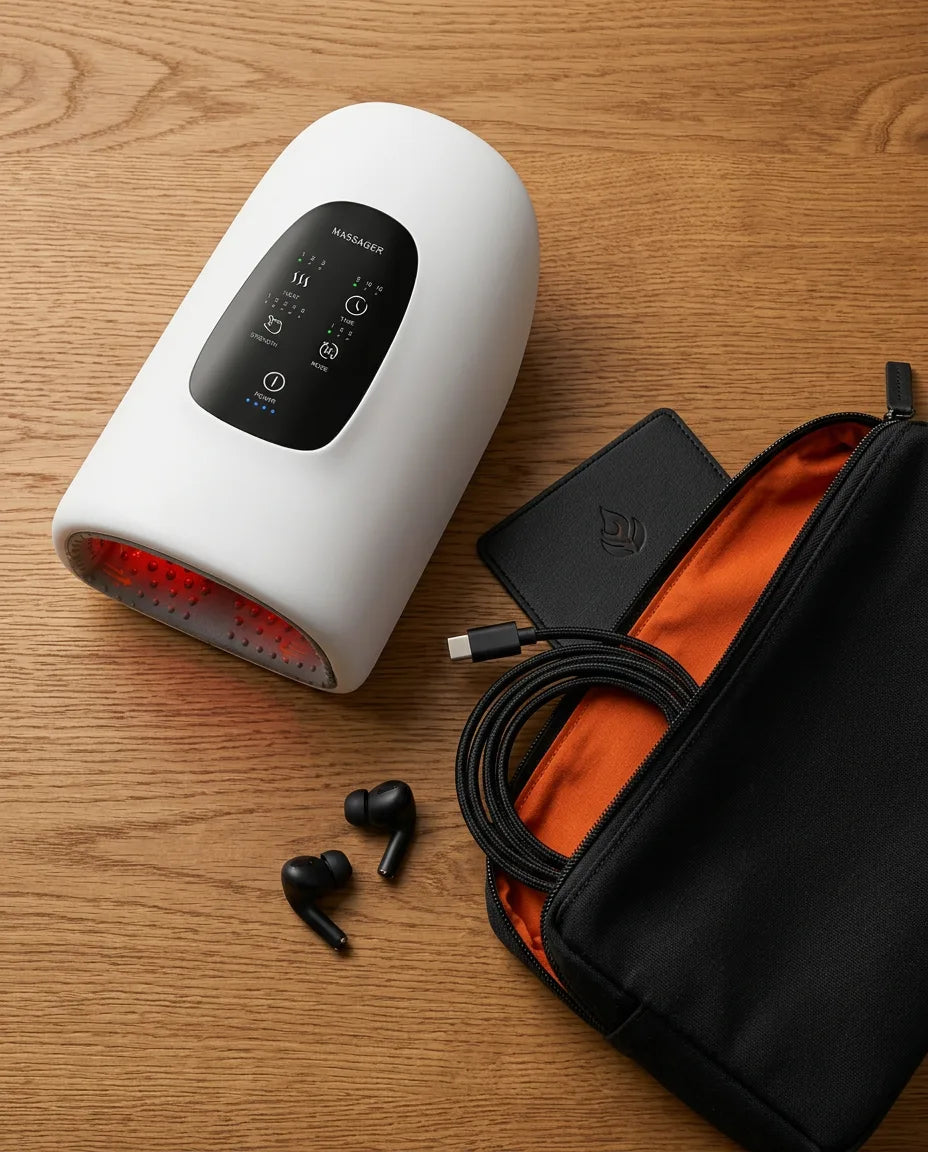 Handmassagegerät kabellos mit Wärme – Luftdruckmassage für Hand, Finger und Handgelenk – Produktbild 10