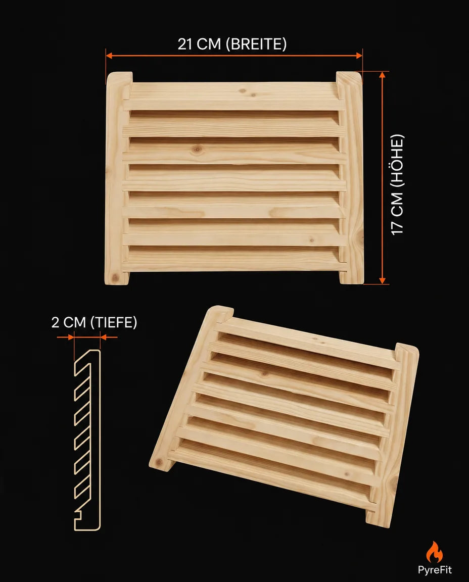 Lüftungsgitter aus Holz für die Sauna – gleichmässiger Luftstrom im Saunaraum – Produktbild 7