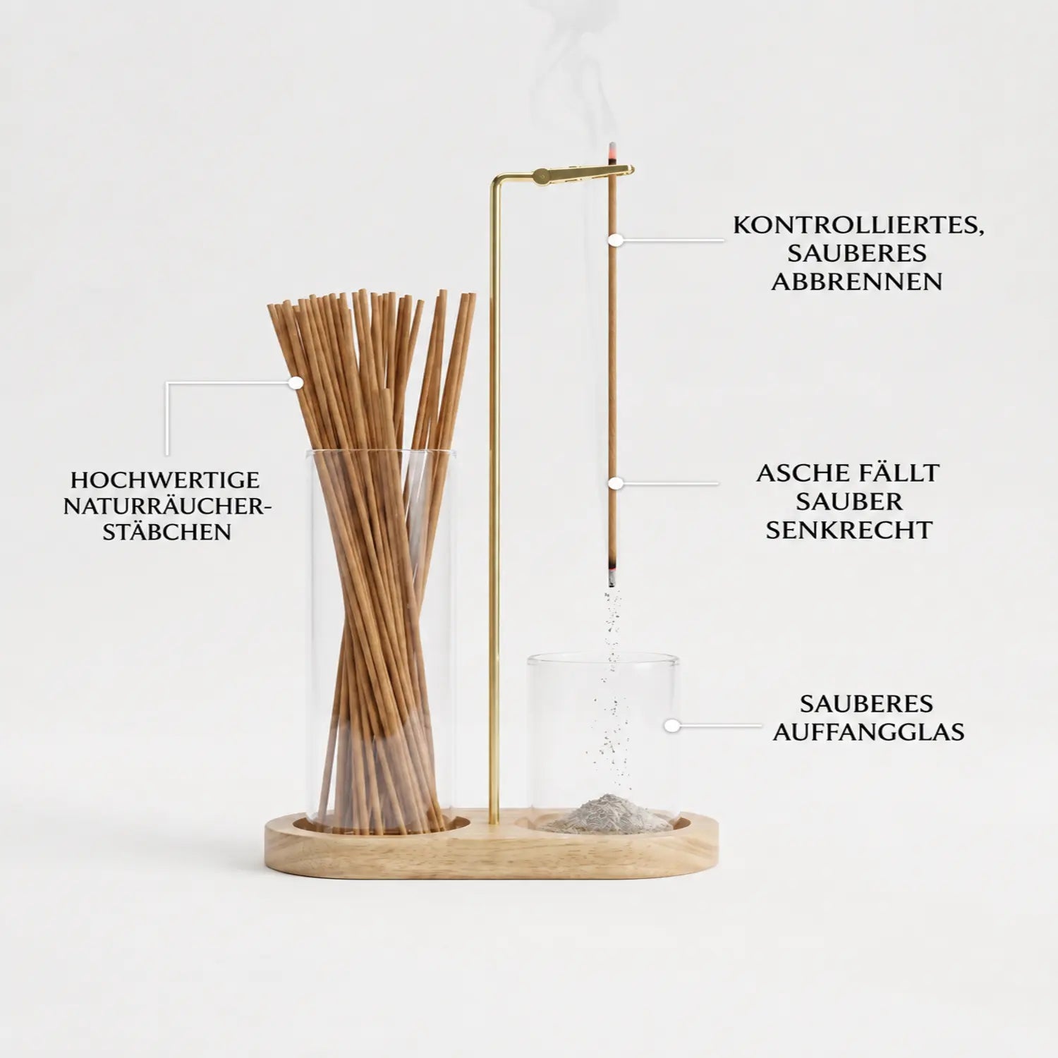 Funktionales Auffangen der Asche mit minimaler Unordnung