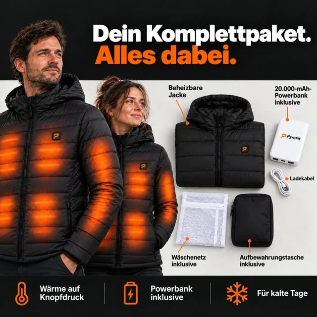 USB-Heizjacke mit abnehmbarer Kapuze