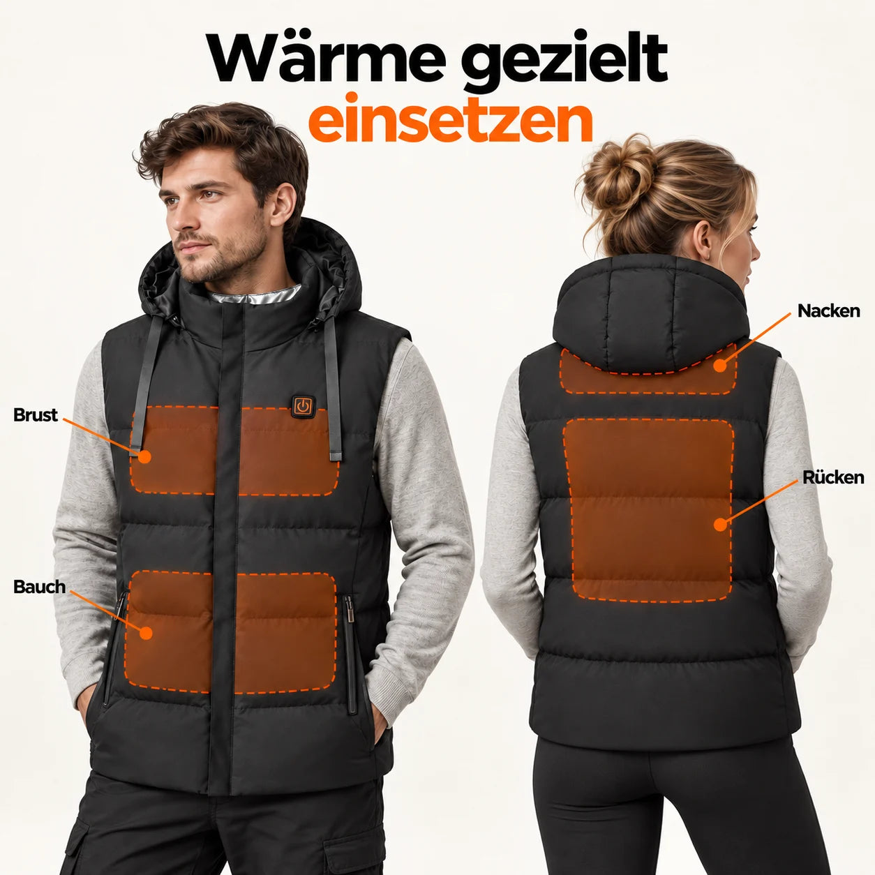 PyreFit Horizonor – Beheizbare Unisex-Weste mit Kapuze