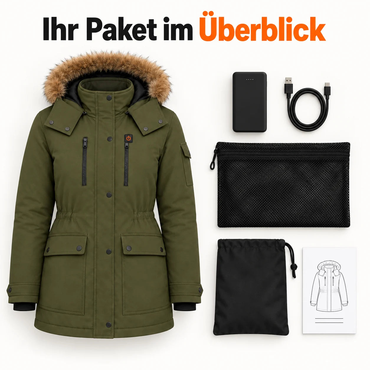 PyreFit Apexor – Beheizbarer Wintermantel für Damen