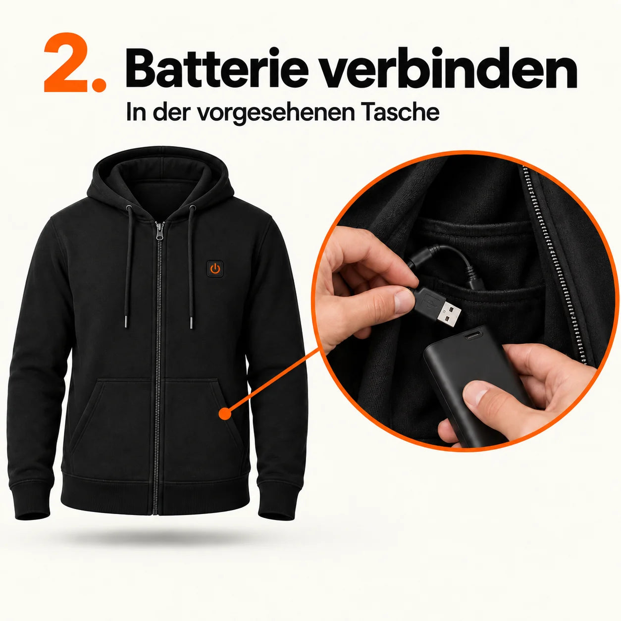 PyreFit Olivora – Beheizbarer Unisex-Zip-Hoodie
