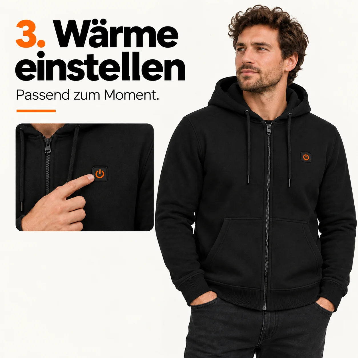 PyreFit Olivora – Beheizbarer Unisex-Zip-Hoodie