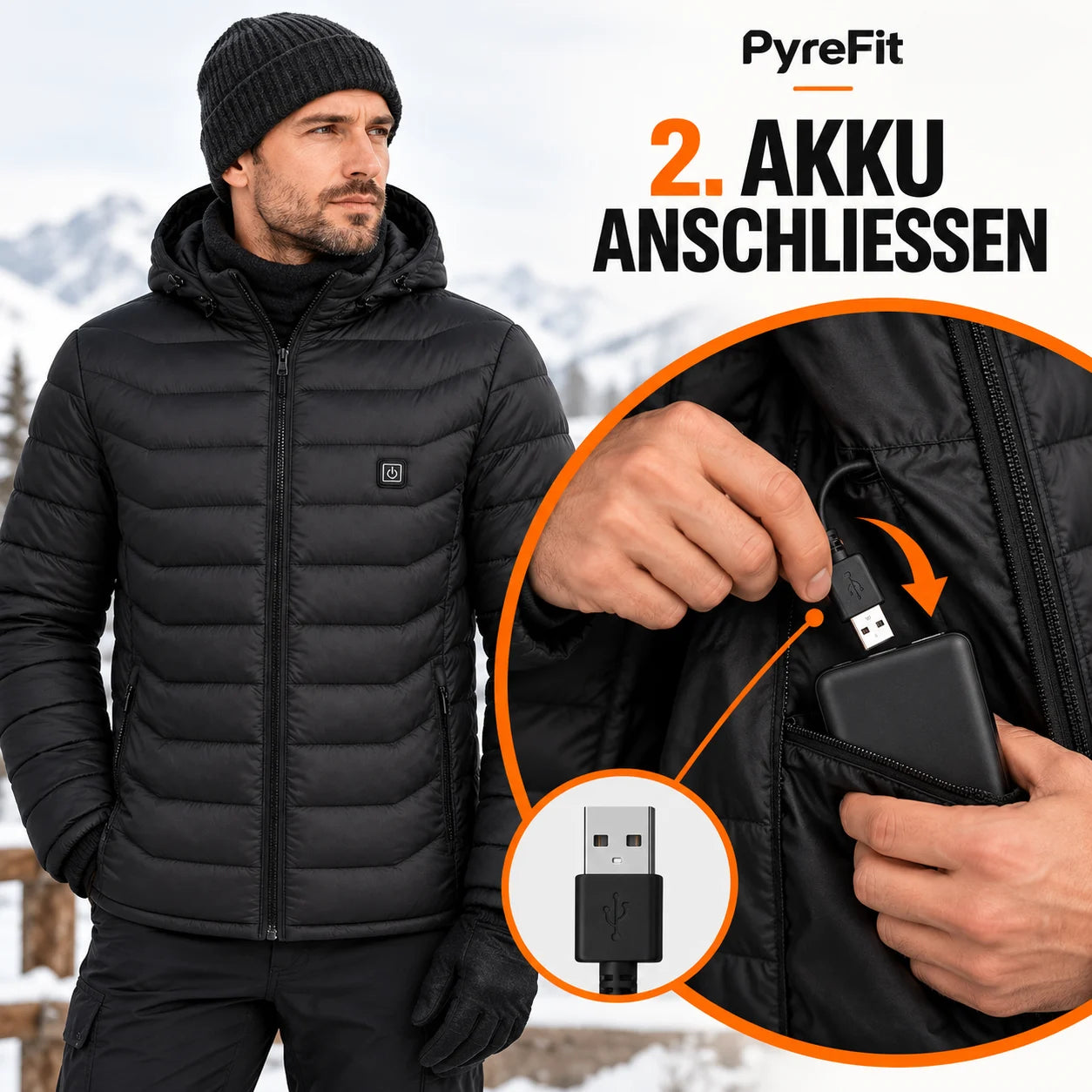 PyreFit Rangor – Beheizbare Herren-Steppjacke