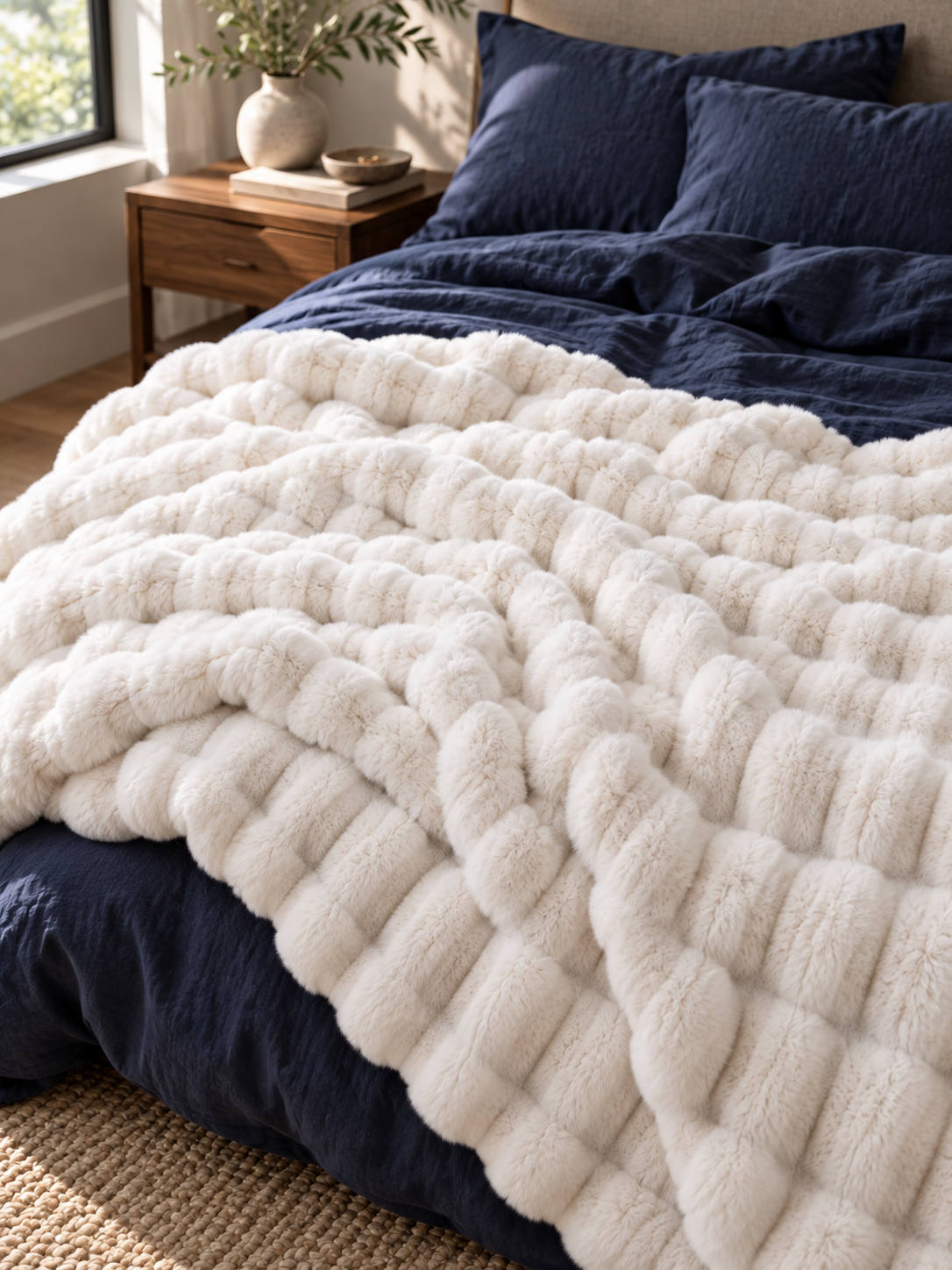 Plaid Nuage Blanc — posé dans un décor de vie